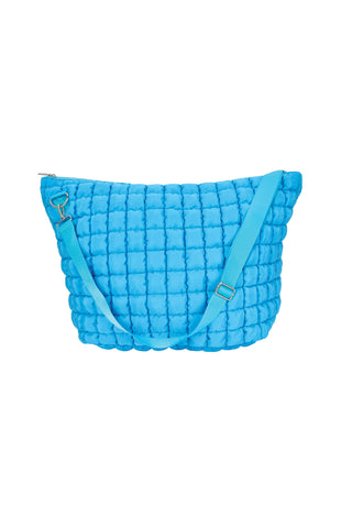 Bright Blue Puffy Weekender Bag