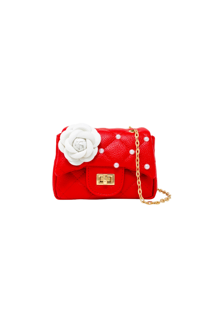 Classic Quilted Pearl Handbag - Red