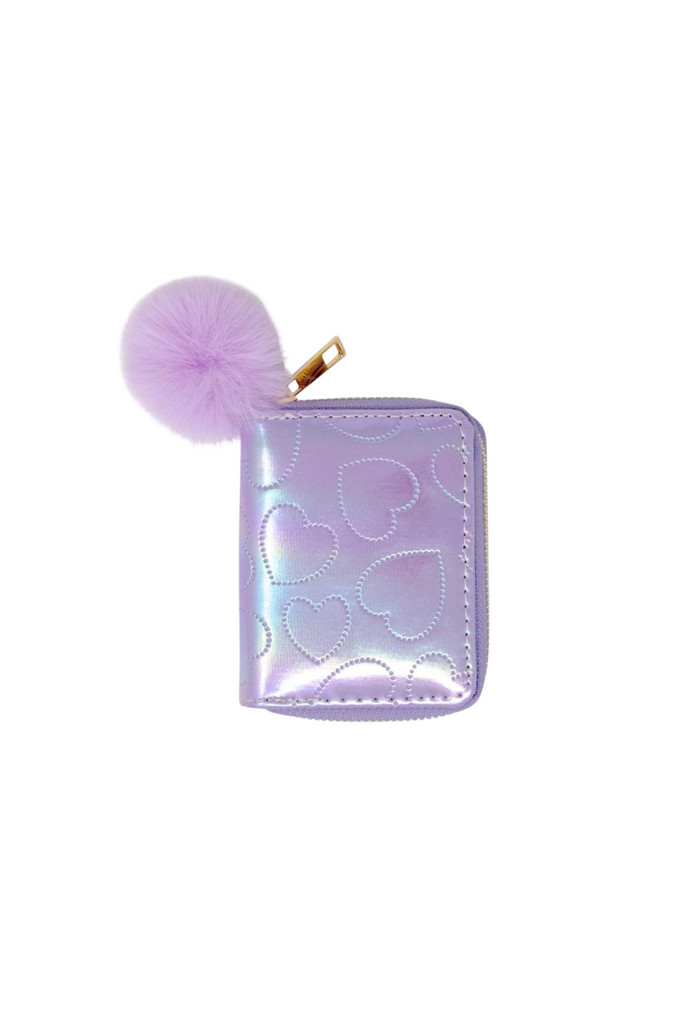 Purple Shiny Dotted Heart Wallet