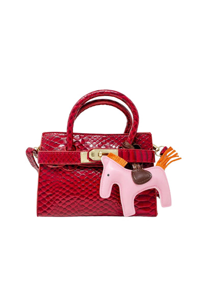 Red Crocodile Pony Handbag