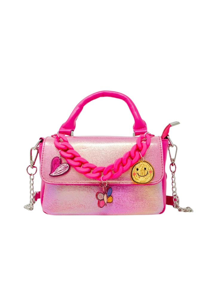 Shiny Baguette Jumbo Chain Bag - Dark Pink