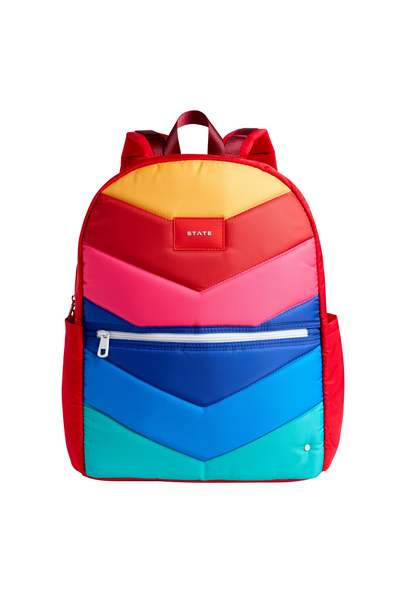 Kane Double Pocket Backpack Rainbow Chevron