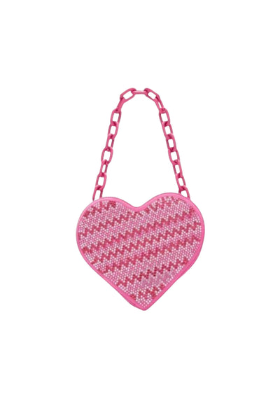 Link Handle Crystallized Aztec Heart Bag