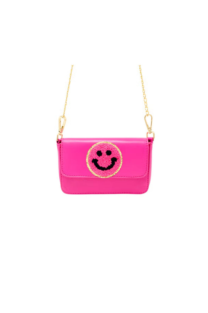 Happy Face Dark Pink Clutch Bag