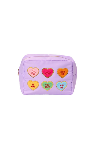 Lavender Conversation Hearts Pouch