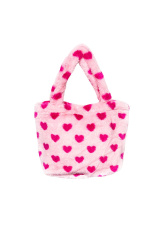 Pink Fuchsia Heart Fur Bag