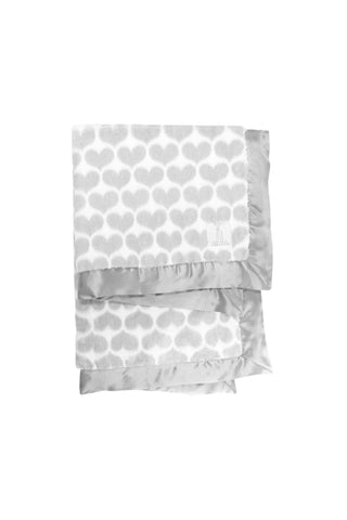 Little Giraffe Luxe Heart Blanket - Silver