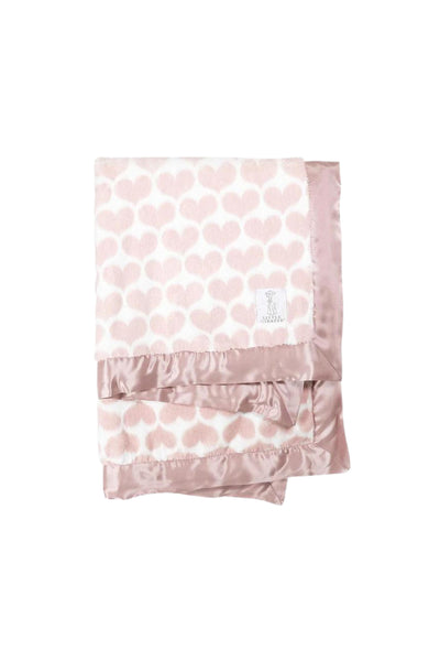 Little Giraffe Luxe Heart Blanket - Dusty Pink