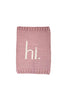 Huggalugs - Pink "Hi" Hand Knit Blanket