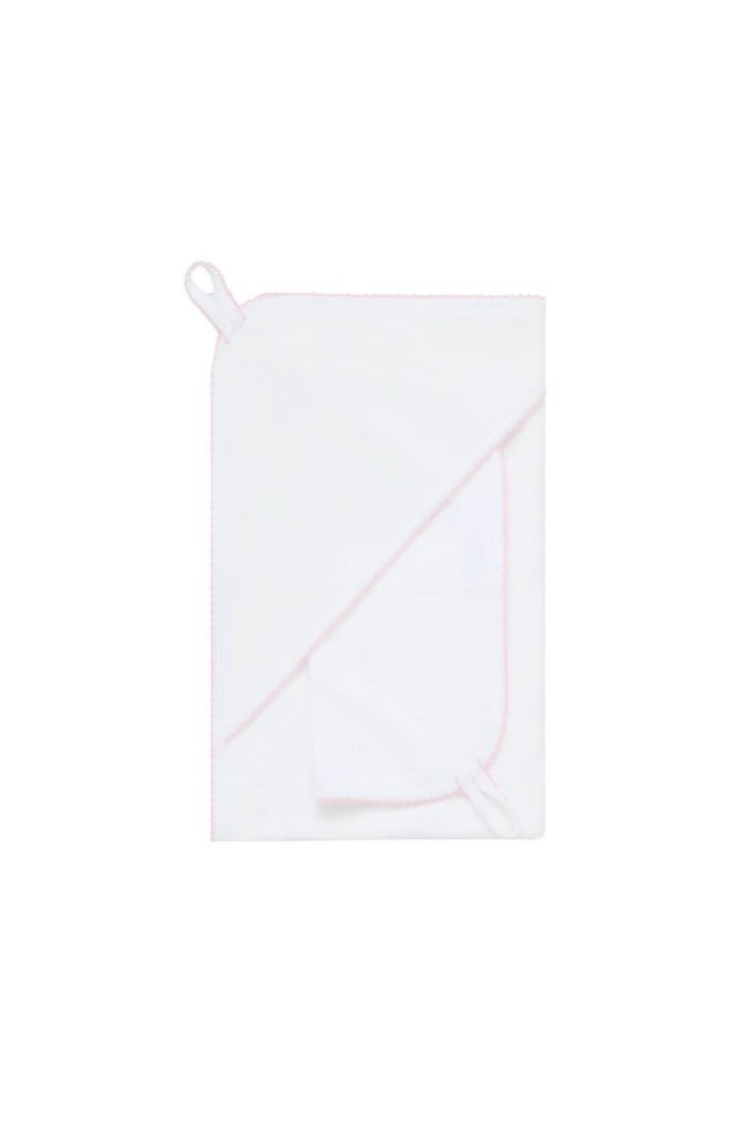 White Milano Towel With Pink Trim