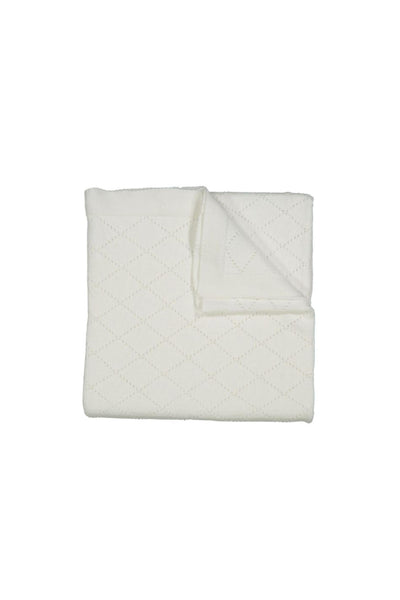 Diamond Pointelle Blanket - White