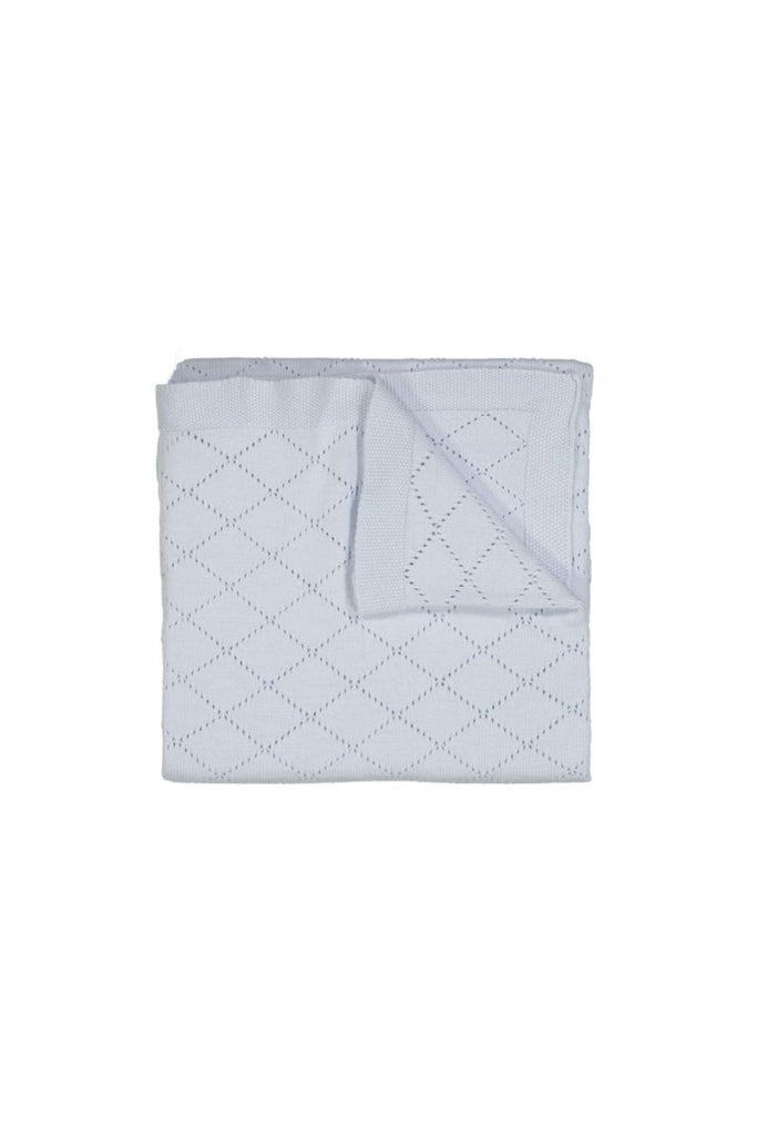 Diamond Pointelle Blanket - Light Blue