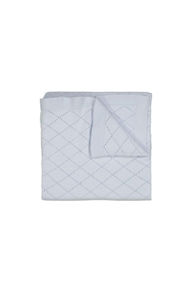 Diamond Pointelle Blanket - Light Blue