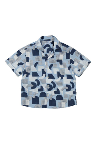 Printed Short Sleeve Button Down Shirt