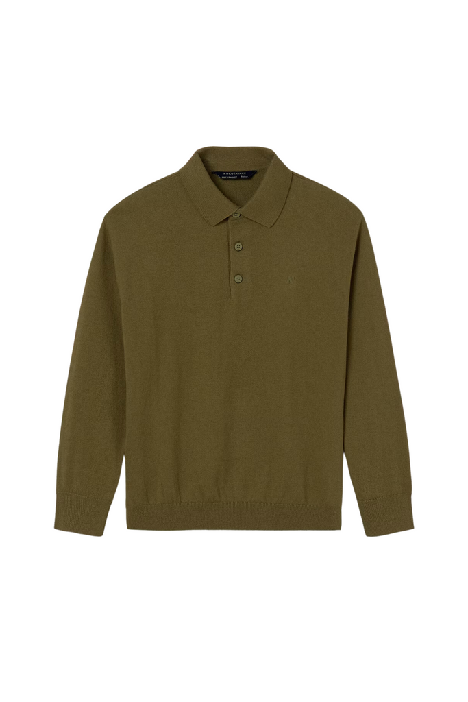 Green Khaki Polo Neck Sweater