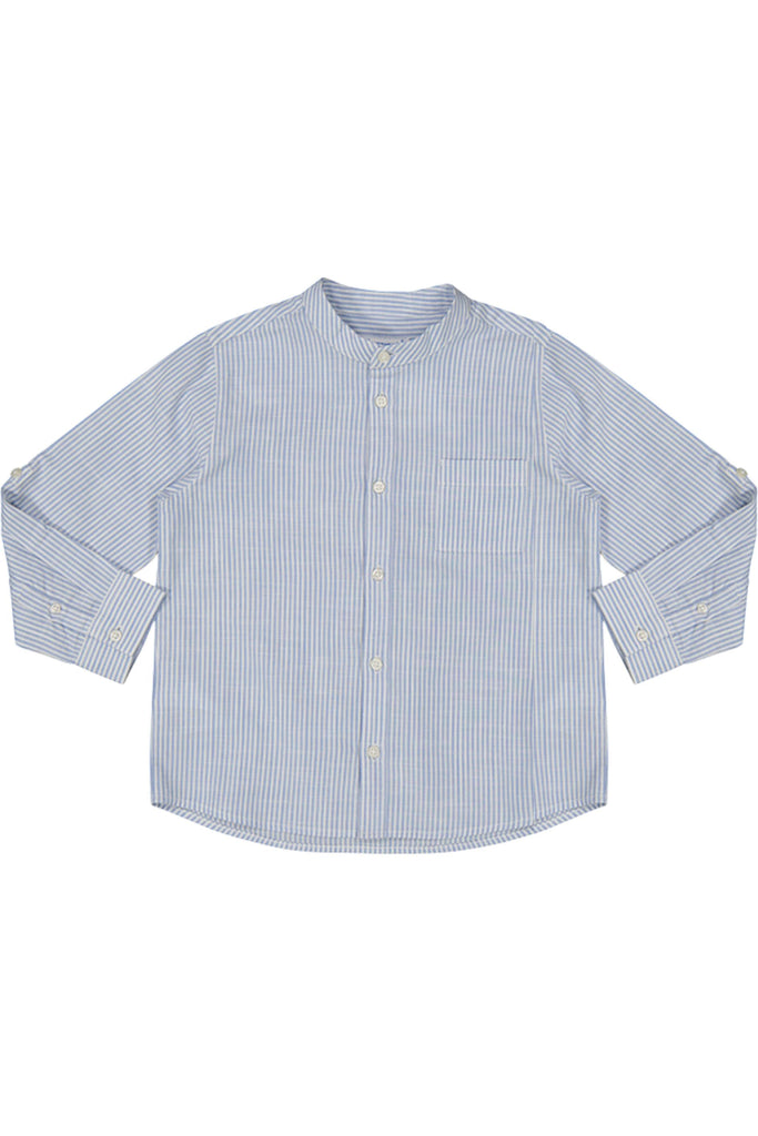 Long Sleeve Blue Mao Shirt