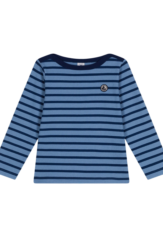 Petit Bateau - Blue Long Sleeve Striped Top