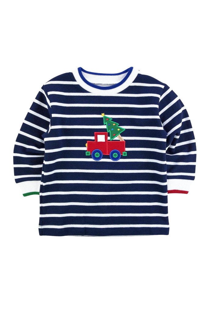 Florence Eiseman - Truck & Tree Stripe Knit Shirt