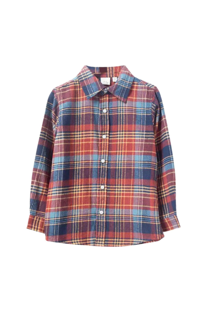 Rust Plaid Collar Shirt