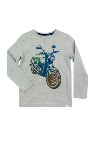 Appaman - Heather Mist Retro Bike Long Sleeve Tee