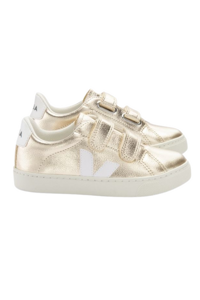 ESPLAR Leather Gold/White Tennis Shoe