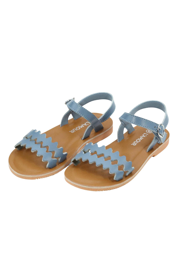 Eden Scalloped Sandal - French Blue