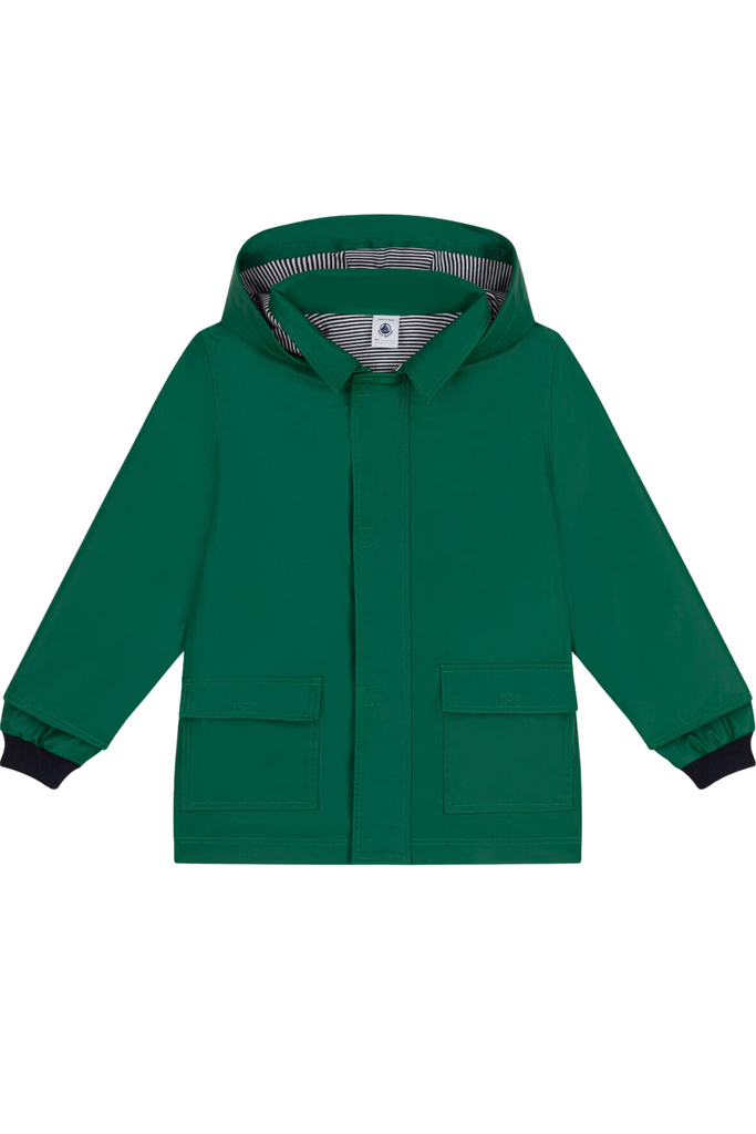 Petit Bateau - Green Hooded Rain Jacket