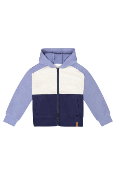 Deux Par Deux - French Terry Color Block Full Zip Hoodie