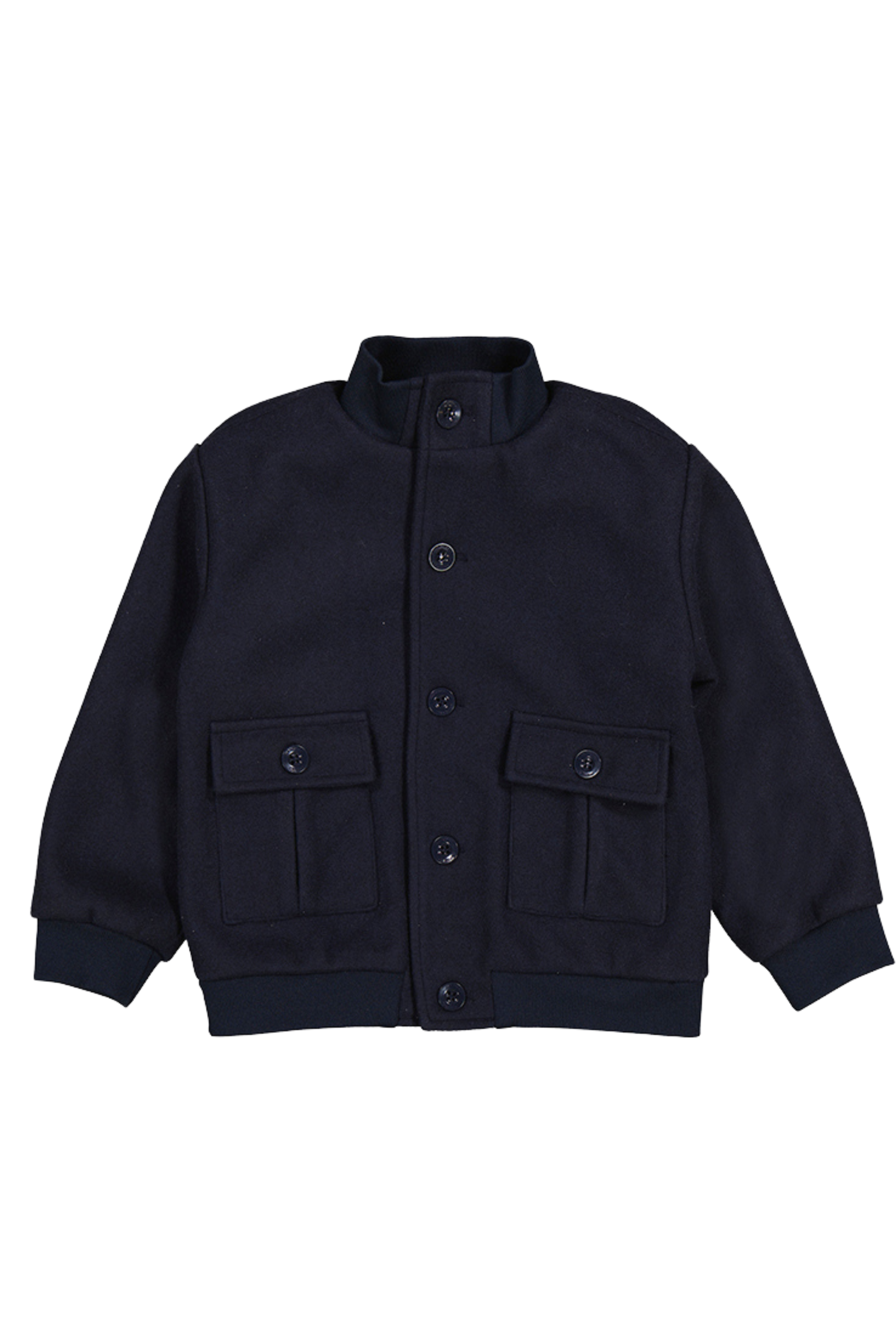 Boys navy wool fashion coat