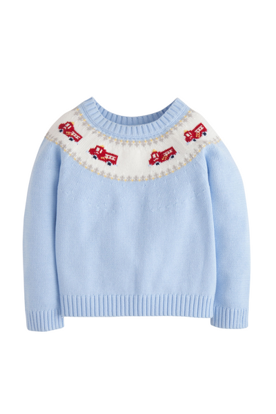 Little English - Fire Truck Fair Isle Sweater