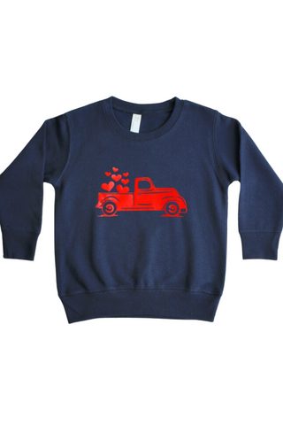 Navy Love Truck Sweatshirt