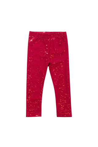 Petite Hailey - Red Holo Disco Leggings