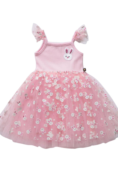 Petite Hailey - Pink May Bunnies  Frill Tutu Dress