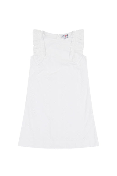 Grace Ruffle Shift Dress - White Eyelet (7-16)