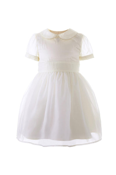 Ivory Organza Pintuck Dress