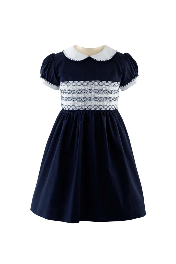 Navy Classic Smocked Dress