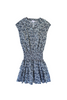 Pleat. - Blue Floral Drew Dress