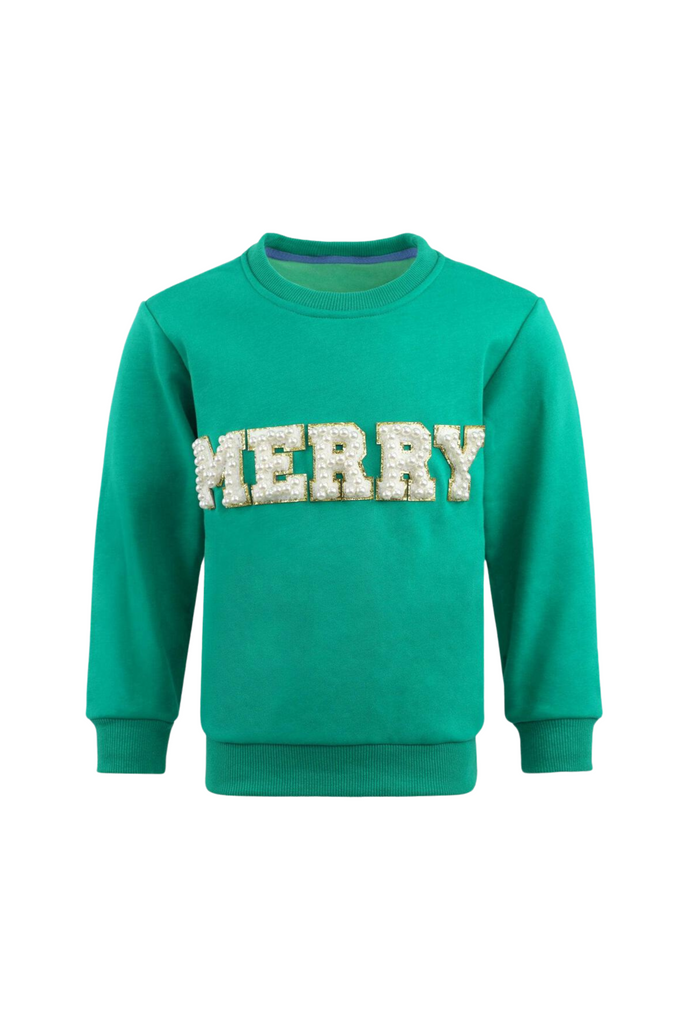 Lola And The Boys - "Merry" Pearl Sweatshirt - Green