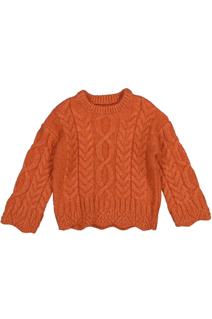 Orange Braided Sweater