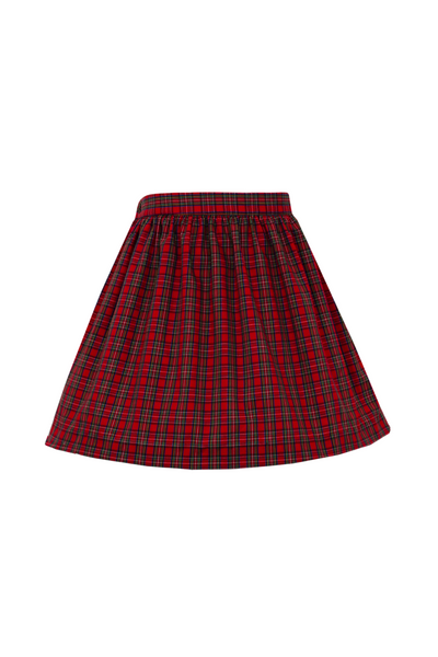 Claire & Charlie - Red Smocked Plaid Scottie Skirt