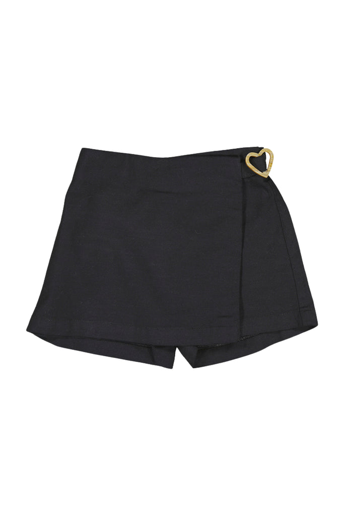 Black Heart Buckle Skort