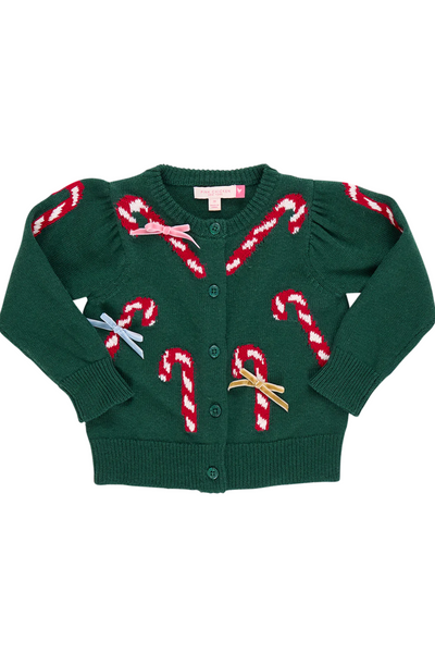 Pink Chicken - Green Candy Cane Bows Constance Sweater