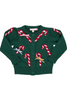 Pink Chicken - Green Candy Cane Bows Constance Sweater