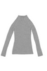 Steel Gray Rib Knit Mockneck Sweater