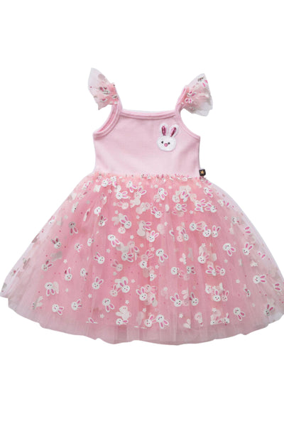 Petite Hailey - Pink May Bunnies Frill Tutu Dress