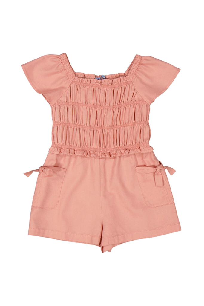 Pink Ruched Romper