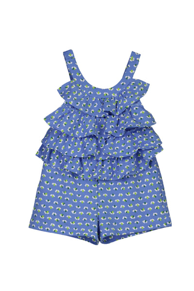 Indigo Patterned Knit Romper