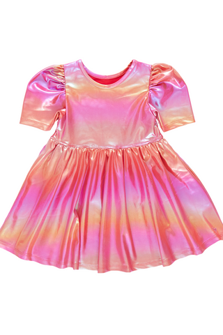 Pink Chicken - Rainbow Pink Lame Laurie Dress