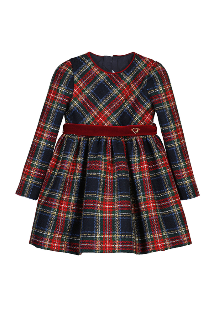 Navy and red plaid dress best sale