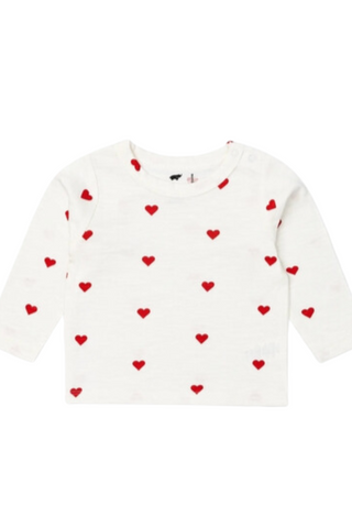 Monica & Andy - Tiny Hearts Long Sleeve Crewneck Tee